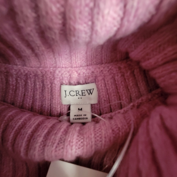 NWT J.Crew Turtleneck Sweater Medium Pink Ribbed Warm Pastel Barbiecore … - Picture 4 of 7